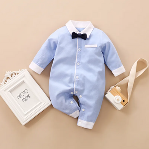 Neugeborenes Baby baumwollen Strampler Set- Little Gentlemen (0-12Monate)