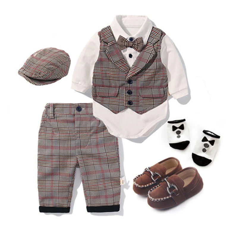 Buy HZXVic Baby Boys Infant Shirt and Pants Tuxedo Formal Suit Set (Grey,  24 Months) 2 Pieces at Amazon.in