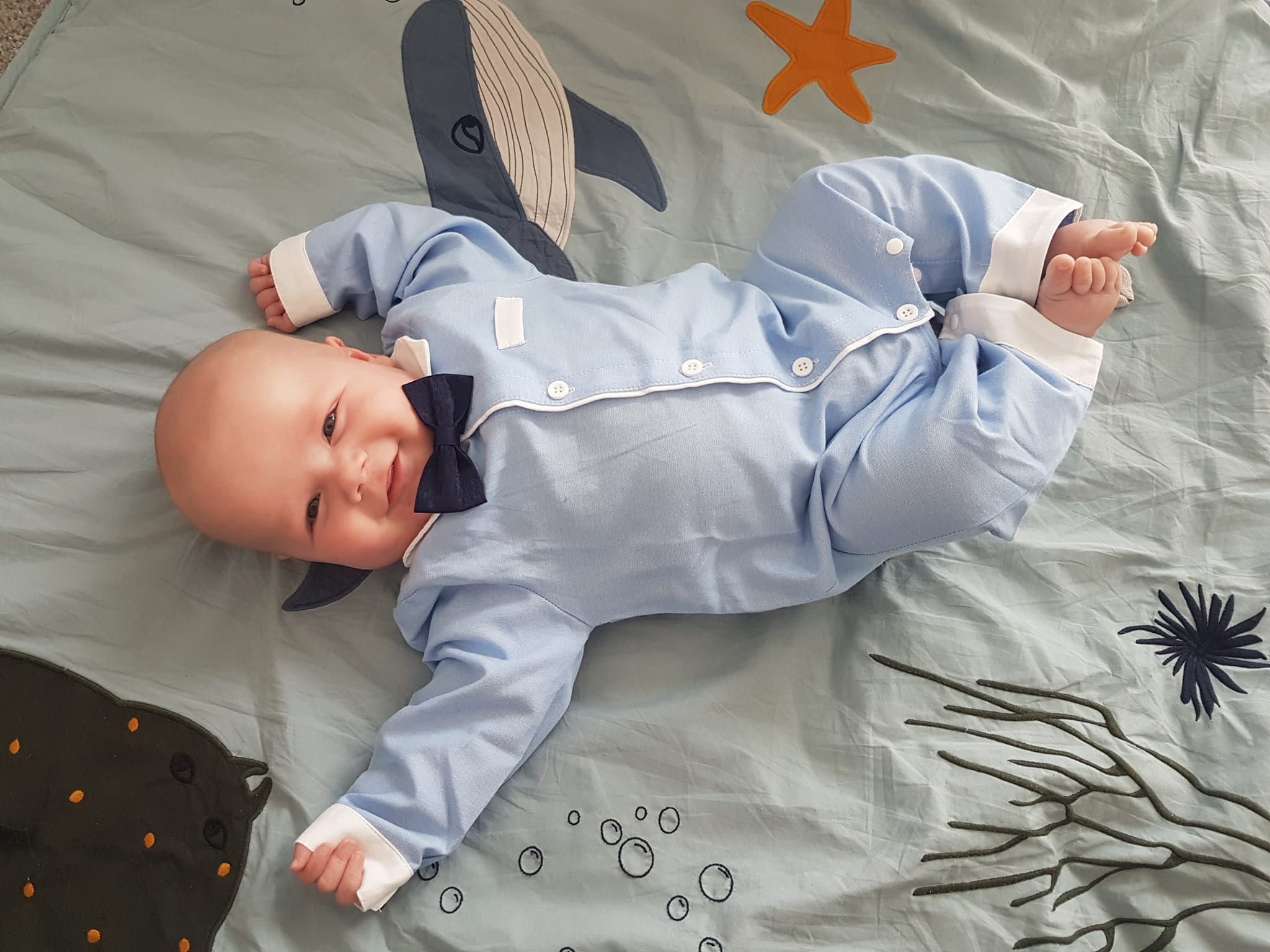 Neugeborenes Baby baumwollen Strampler Set- Little Gentlemen (0-12Monate)