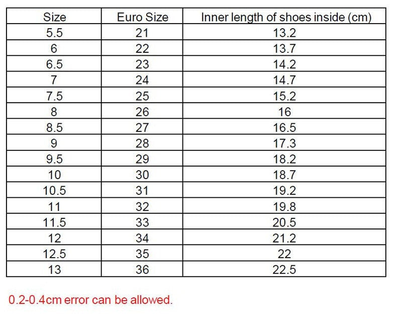Shoes for Babys and Kids in 3 different colors (Size: 21-36)