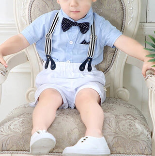 Gentleman Formal Dress Romper + Hat + Bow Tie (0-24 months)