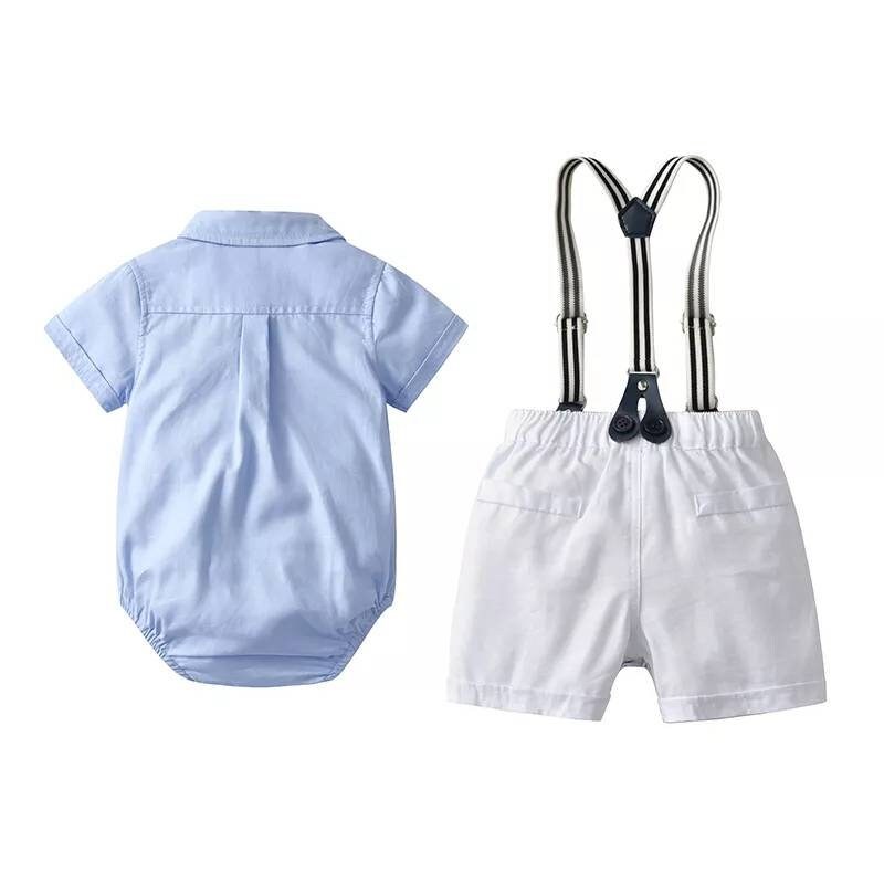 Gentleman Formal Dress Romper + Hat + Bow Tie (0-24 months)