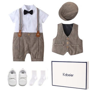 Kurzarm Strampler Set Neugeborene Baby Junge Taufanzug Junge Baby Taufoutfit Junge Outfit Taufe Junge Baby boy (0-18 Monate) Herbst