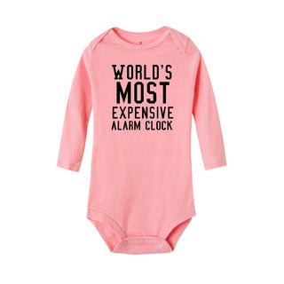 Unisex Baby Romper: World's Most Expensive Alarm Clock (0-24Months) Babyclothing Babyboy Babyromper Baby Clothes Baby clothing set
