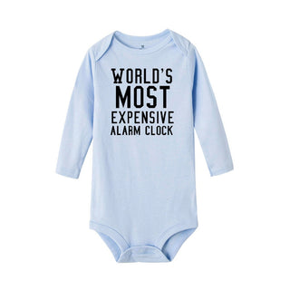 Unisex Baby Romper: World's Most Expensive Alarm Clock (0-24Months) Babyclothing Babyboy Babyromper Baby Clothes Baby clothing set