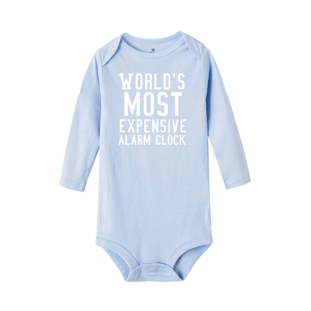 Unisex Baby Romper: World's Most Expensive Alarm Clock (0-24Months) Babyclothing Babyboy Babyromper Baby Clothes Baby clothing set