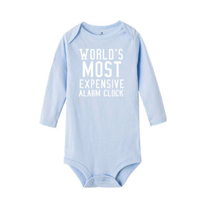 Unisex Baby Romper: World's Most Expensive Alarm Clock (0-24Months) Babyclothing Babyboy Babyromper Baby Clothes Baby clothing set