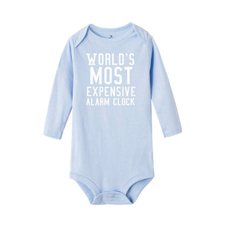 Unisex Baby Romper: World's Most Expensive Alarm Clock (0-24Months) Babyclothing Babyboy Babyromper Baby Clothes Baby clothing set