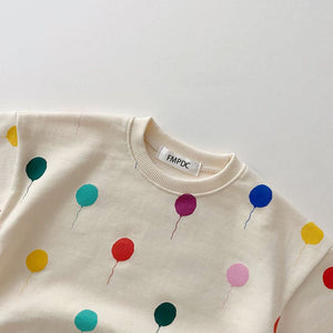 Spring Kids Hooded Sweater & Pants Suit Set