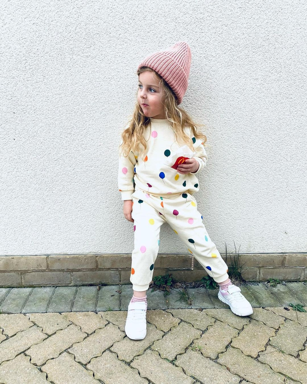 Spring Kids Hooded Sweater & Pants Suit Set