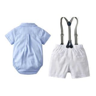 Newborn Baby Boy Clothing Romper set Gentleman outfit Short Sleeve Summer (0-18 months)