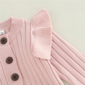 Baby Mädchen Herbst Strampler in Pink, Weiß und Braun (3-18 Monate) Neugeborenen Kleidung Set Babykleid Babymädchen Mädchenkleidung