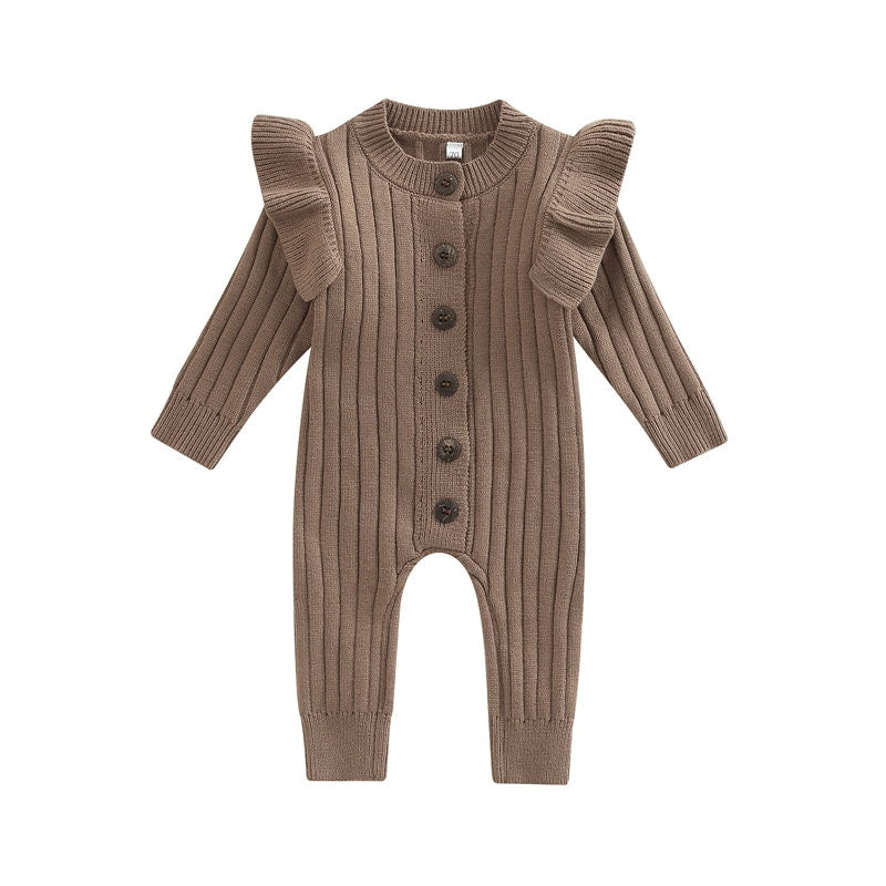 Baby Mädchen Herbst Strampler in Pink, Weiß und Braun (3-18 Monate) Neugeborenen Kleidung Set Babykleid Babymädchen Mädchenkleidung