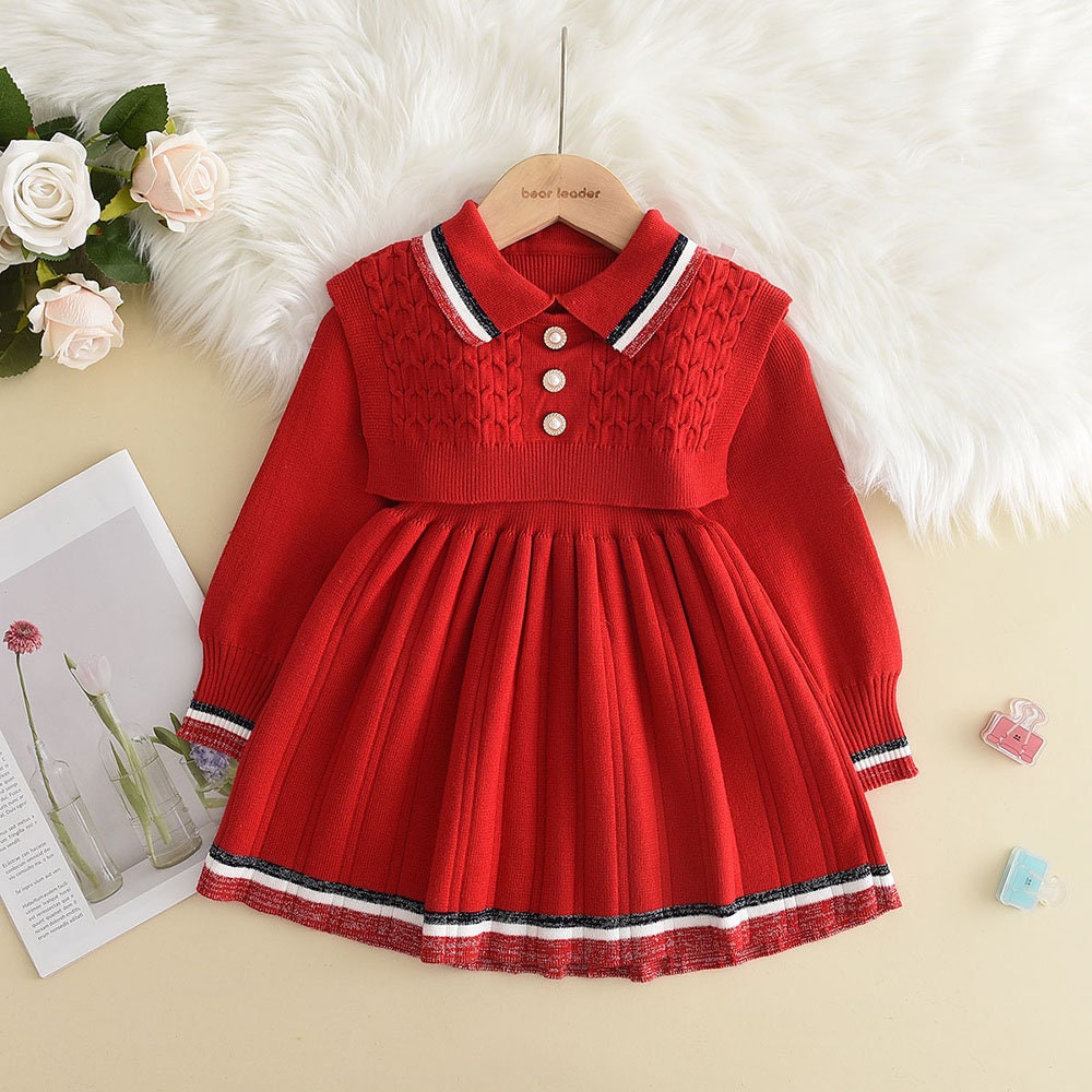 Baby Girl Dress in Pink and Blue (3-7 Years) Princess Girl Dress 